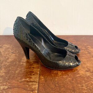 Sigerson Morrison Snakeskin Peep Toe Pumps Heels Size 7